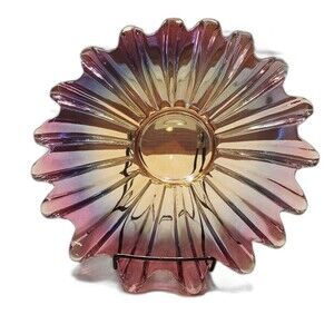 Vintage Amethyst Atomic Sunburst Celestial Multi Color Serving Plate Platter